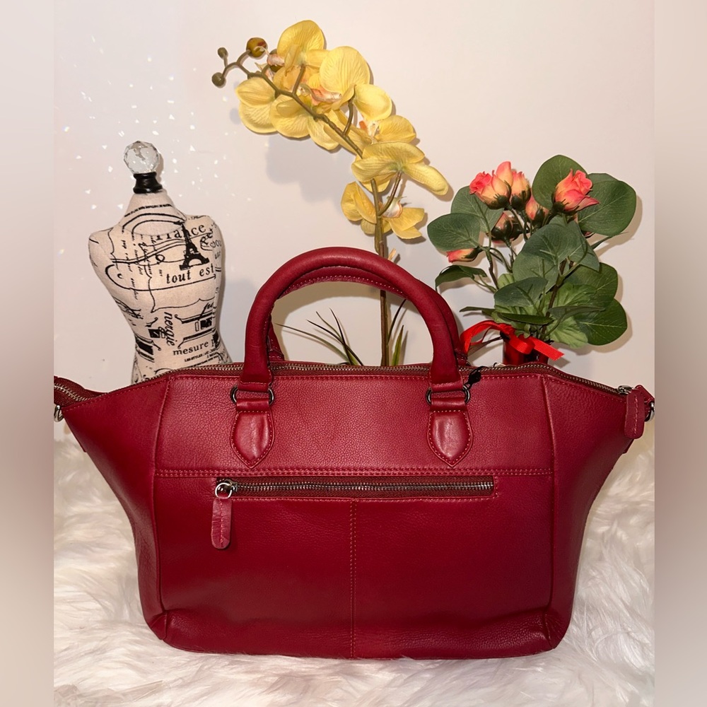 SUKRITI RED LEOPARD PATTERN GENUINE LEATHER SACHEL HANDBAG 💕 - Picture 3 of 4